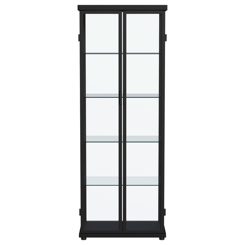 Aero 4-shelf Display Curio Cabinet with LED Lighting Black