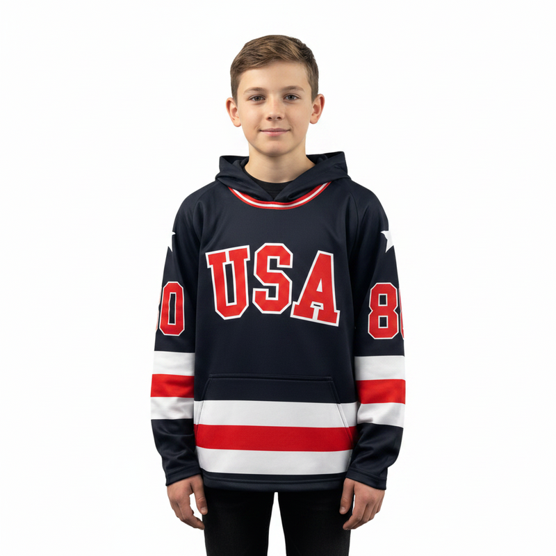 USA Hockey Miracle on Ice 1980 Authentic Navy Adult Hoodie