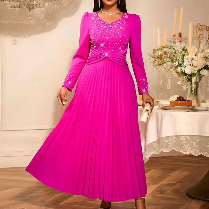 New V-neck Party High Waist Slim Fit Dress