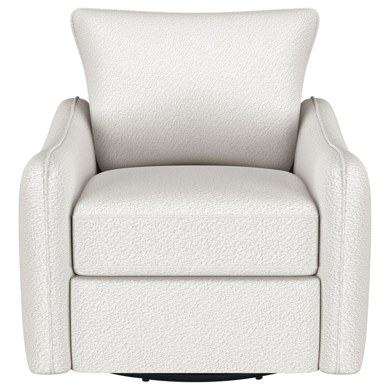 Madia Upholstered Sloped Arm Swivel Glider Chair Vanilla
