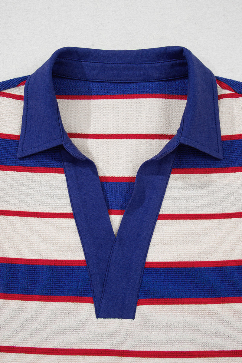 Genesis Stripe Polo Pullover Sweatshirt