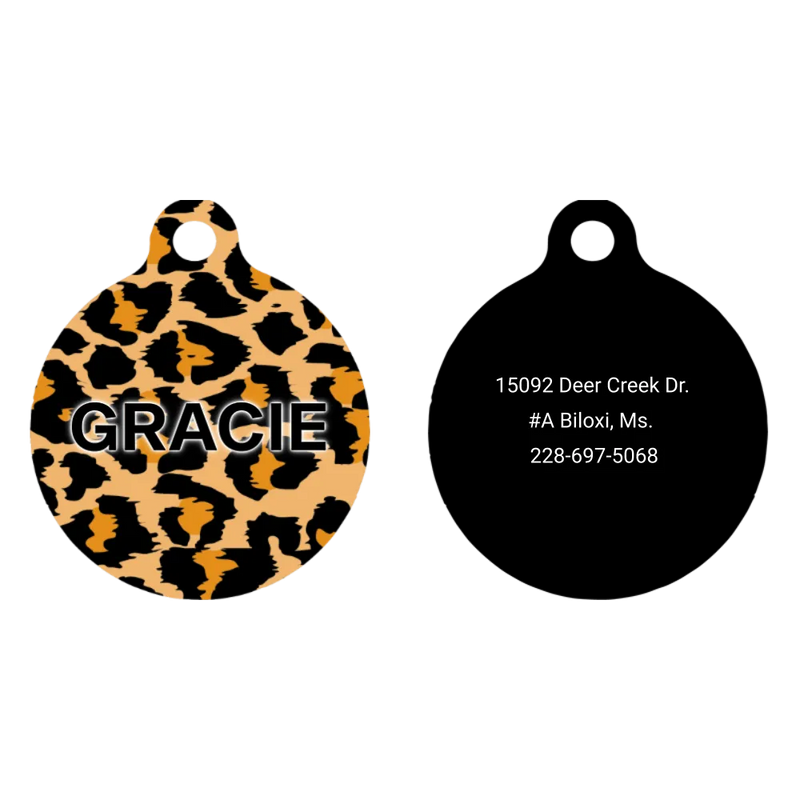 Leopard Print HD Dog ID Tag