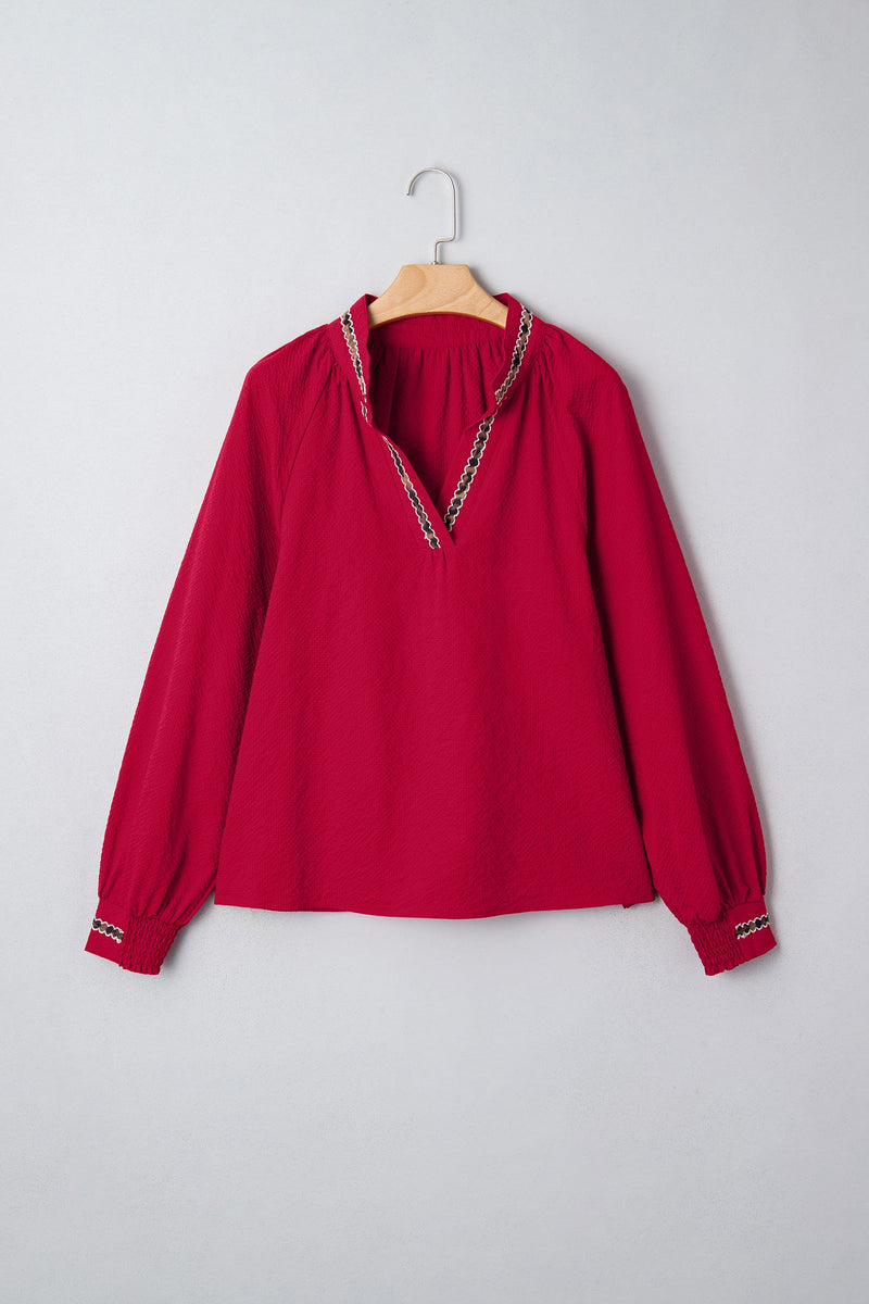 Eve Jacquard Print Textured Blouse