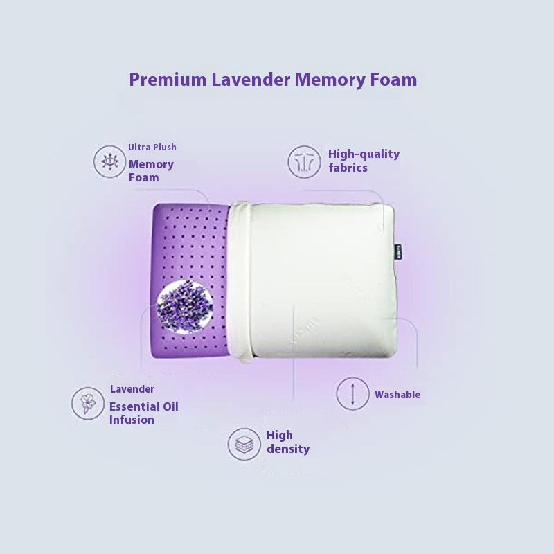 Lavender Memory Foam Breathable Ventilation Pillow