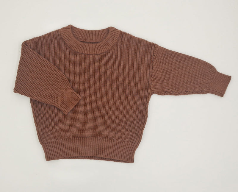 Infant Toddler Cotton Knitted Round Neck Base Sweater