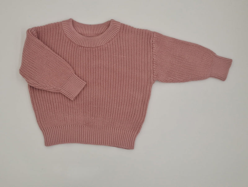 Infant Toddler Cotton Knitted Round Neck Base Sweater