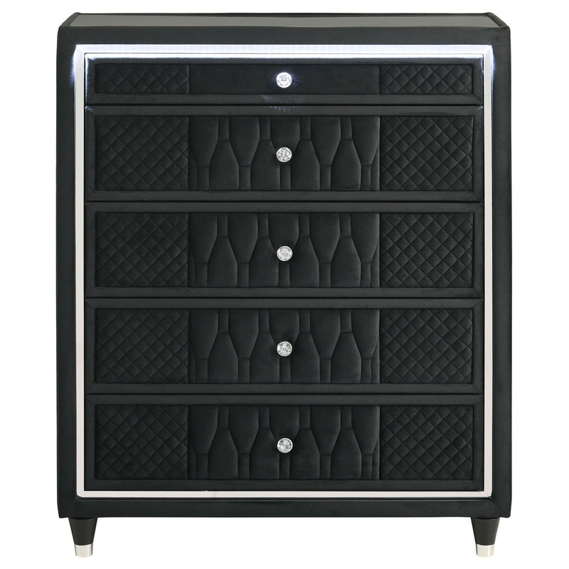 Lorient 5-drawer LED Chest of Drawers Black
