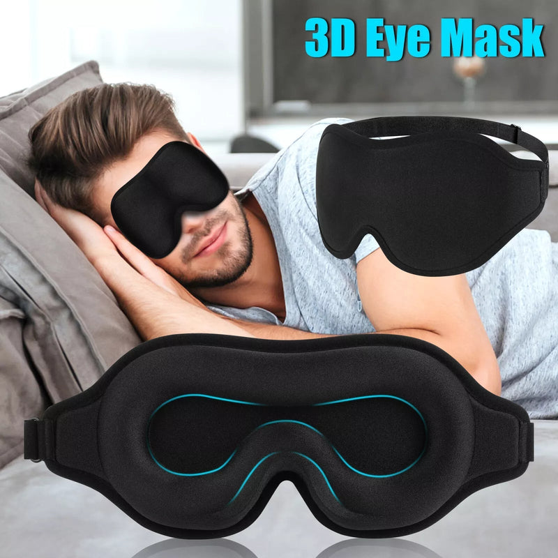 3D Silk Eye Mask – Padded Travel Sleep Mask