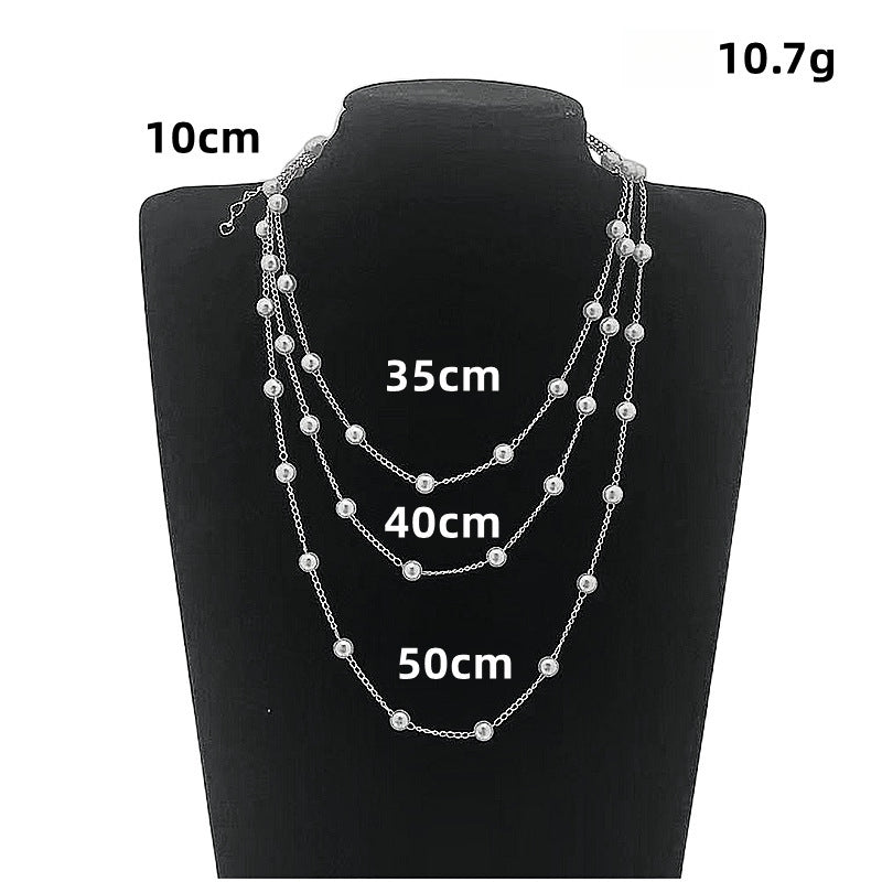 Beaded Collar Chain Retro Pearl Multi Layer Necklace