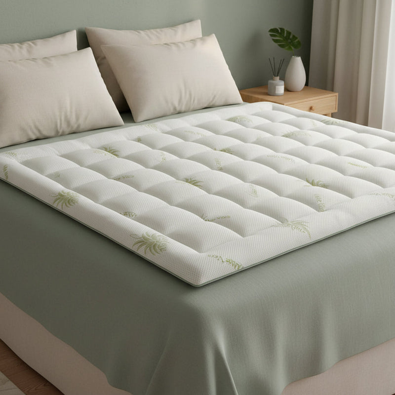 Bamboo Mattress Topper – Cooling, Extra Thick & Soft Quilted Cover for Back Pain Relief