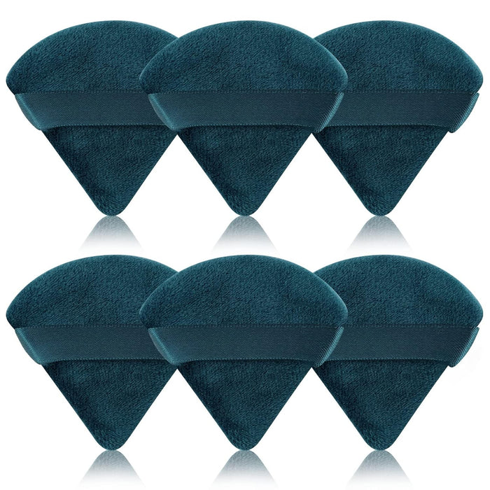 6 Pcs Powder Puff Face Soft Triangle Makeup Puff Velour Makeup Sponge Beauty Blender for Loose Powder (Black)