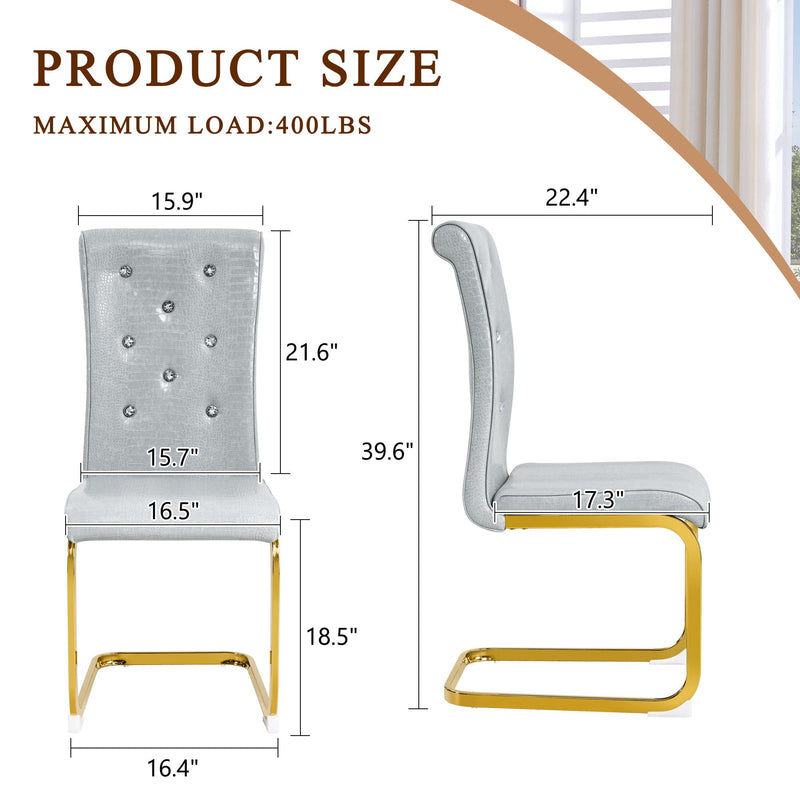 Elegant Design Alligator Skin Upholstered Dining Chairs