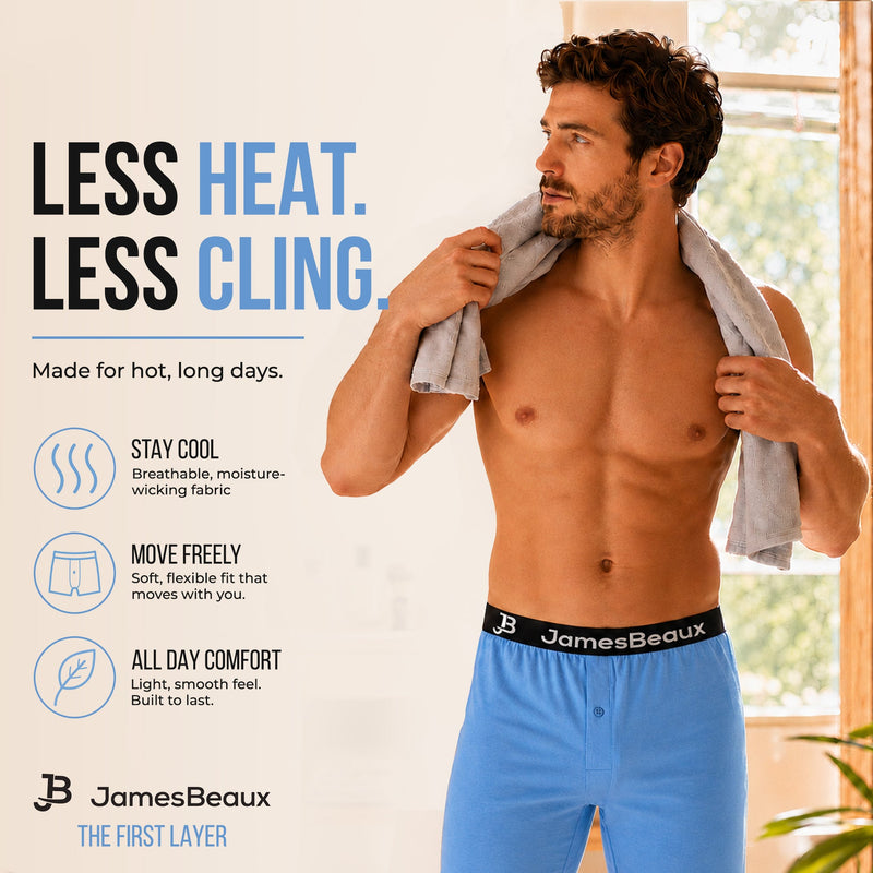 Men's Bamboo Anti-Chafing & Breathable Boxer Shorts (3-Pack) | Blue