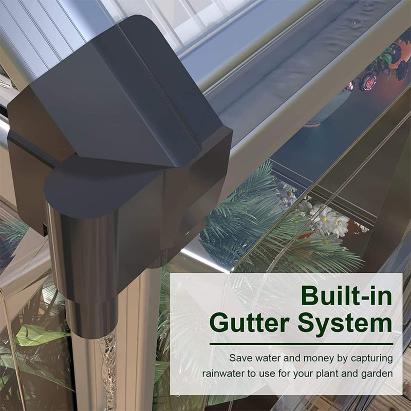 [06X12FT] Heavy-Duty Outdoor Aluminum Polycarbonate Walk-In Greenhouse With Lockable Hinged Door (SAK85247)