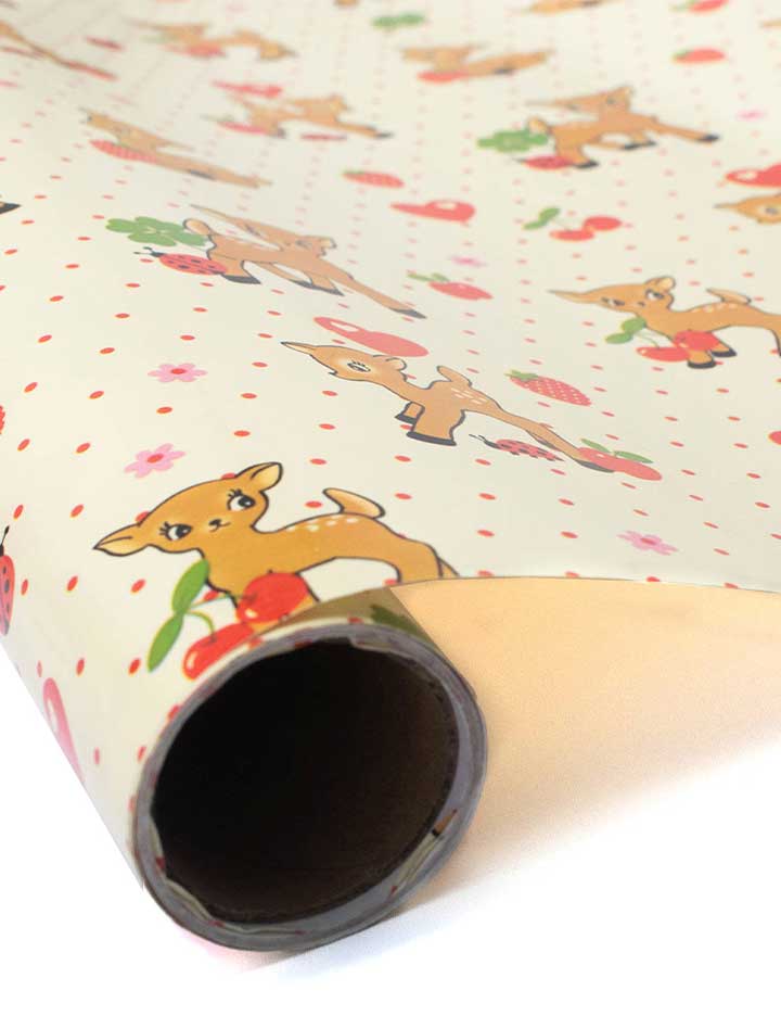 Oh Deer and Red Gingham Hearts Gift Wrap - 2 Pack