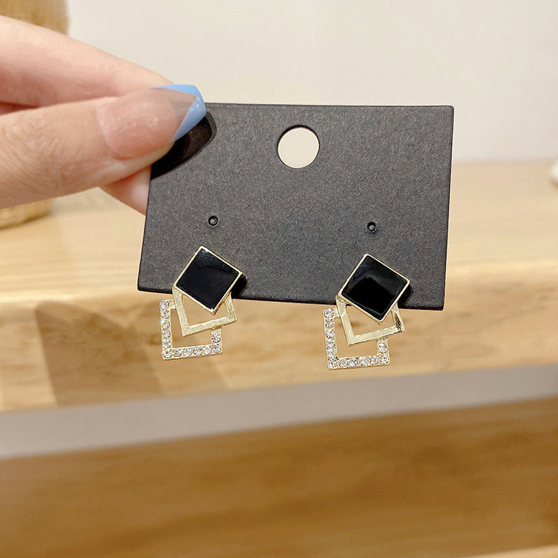 Geometric Hollow square Stud Earrings