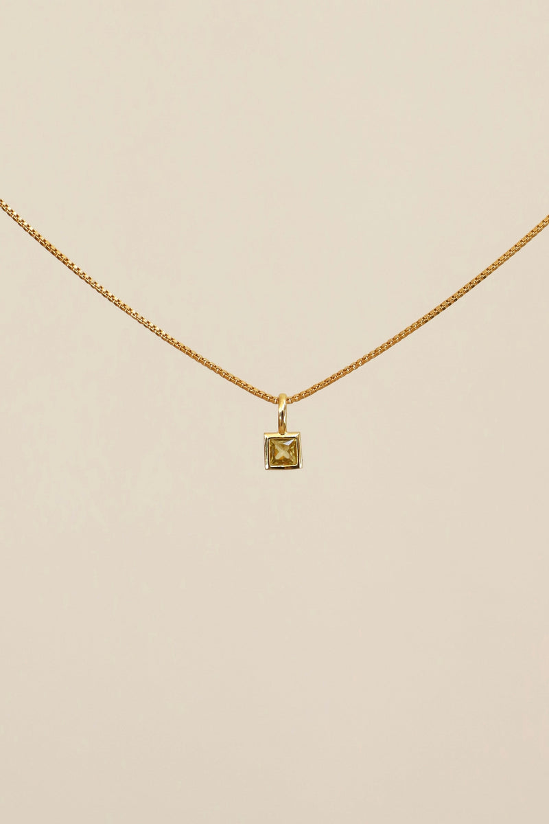 SQUARE BEZEL BIRTHSTONE CHARM