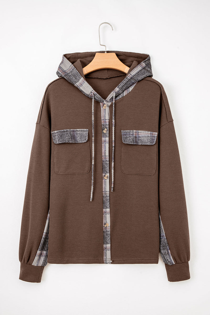 Marceline Down Drawstring Hooded Shacket