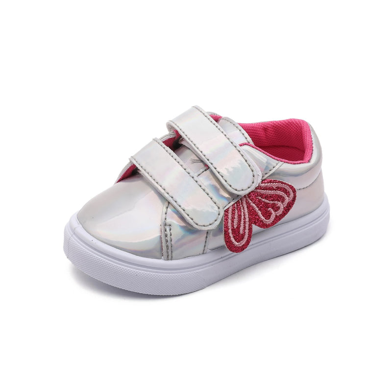 Childrens Mirror Panel Shoes Trendy Sequin Girls Shoes Cute Classic Velcro Designs