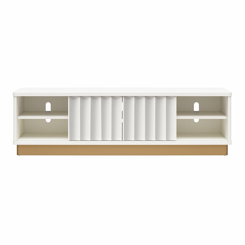 Rene - Scalloped TV Stand For TVs Up To 65" - White