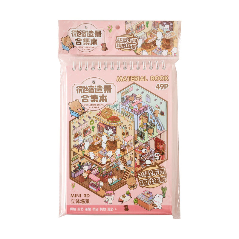Creative 3D Miniature Cottage Diorama Sticker Set