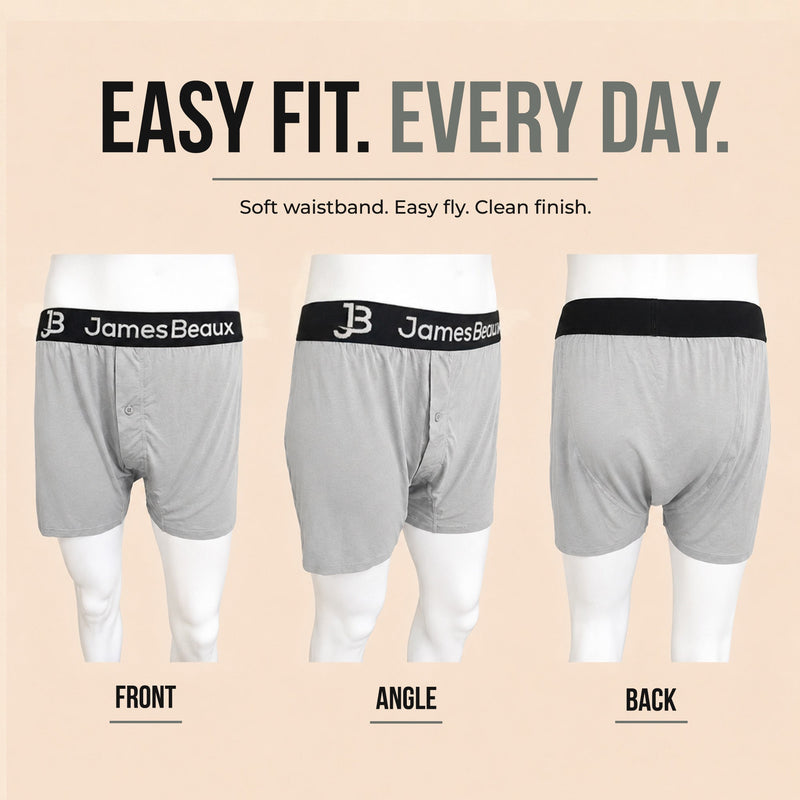 Men's Bamboo Anti-Chafing & Breathable Boxer Shorts (3-Pack) | Heather Gray