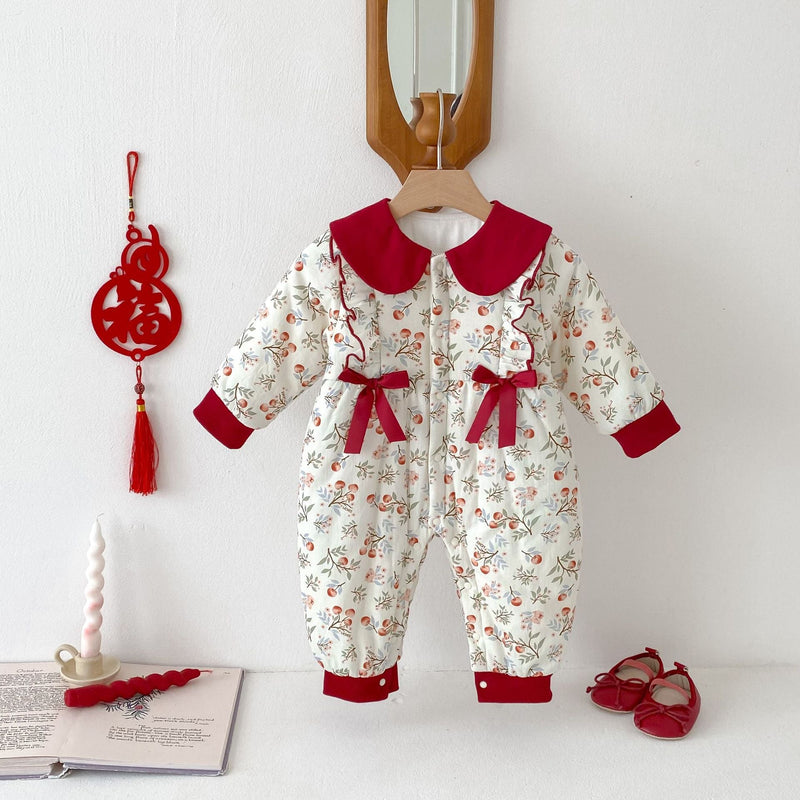 Baby Cotton-padded One-piece Bodysuit Pure Cotton Class A Winter Clothing Warm And Extra-thick