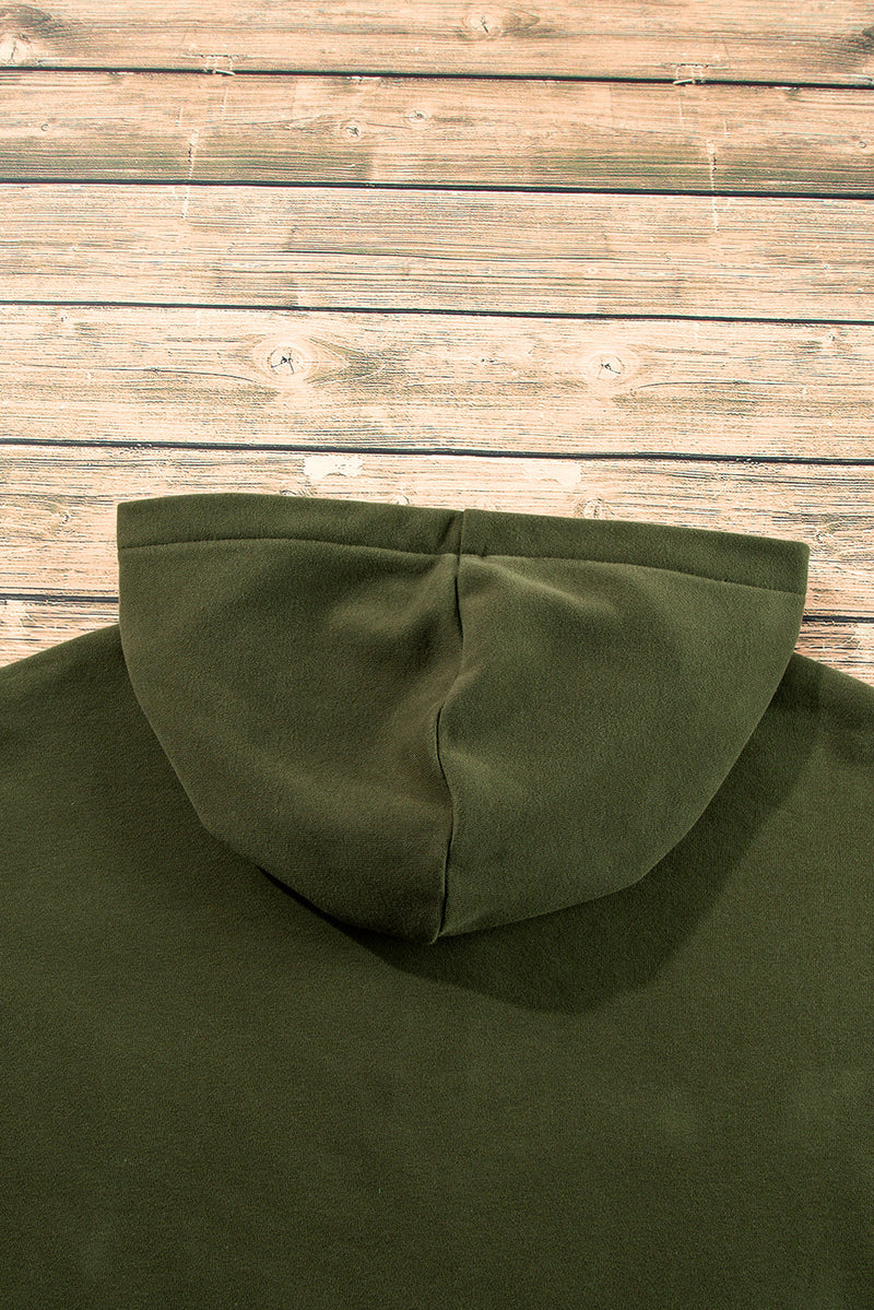 Kate Fleece Lined Half Zipper Kangaroo Pockets Loose Hoodie