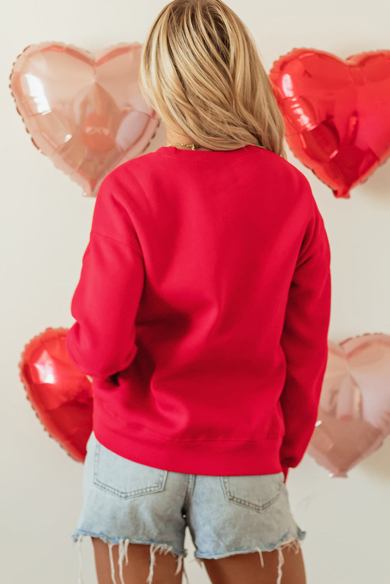 Clementine Print Valentines Heart Sweatshirt