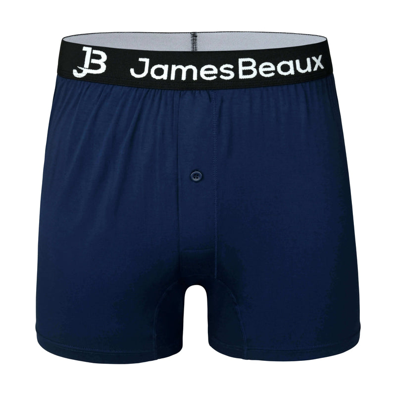 3-Pack Men's Navy Blue 95% Bamboo Boxer Shorts