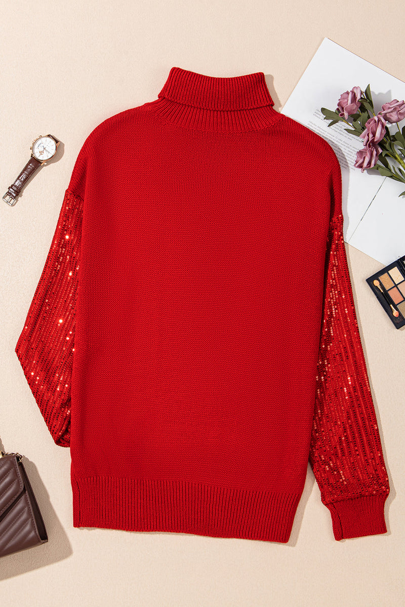 Isabella Sleeves Christmas Turtleneck Sweater