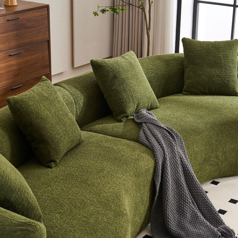 4 Seater Sofa With Fabric, 30D, 60 Hardness Full Sponge, 4 Pillow For Living Room, Home Furniture Sleeper Sectional Sofa For Apartment