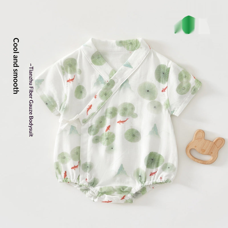 Baby Bamboo Cotton Summer Outfit Triangular Romper Made Of Bamboo Fiber