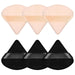 6 Pcs Powder Puff Face Soft Triangle Makeup Puff Velour Makeup Sponge Beauty Blender for Loose Powder (Black)