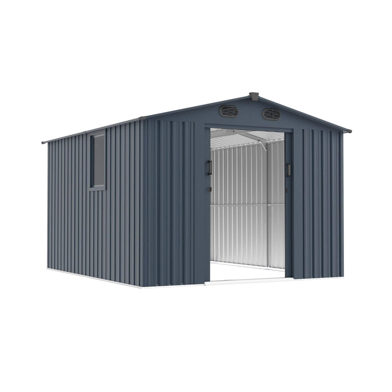 [08X10FT] Alora Large Outdoor Metal Storage Tool Shed With Window And Lockable Doors (SAK32987)