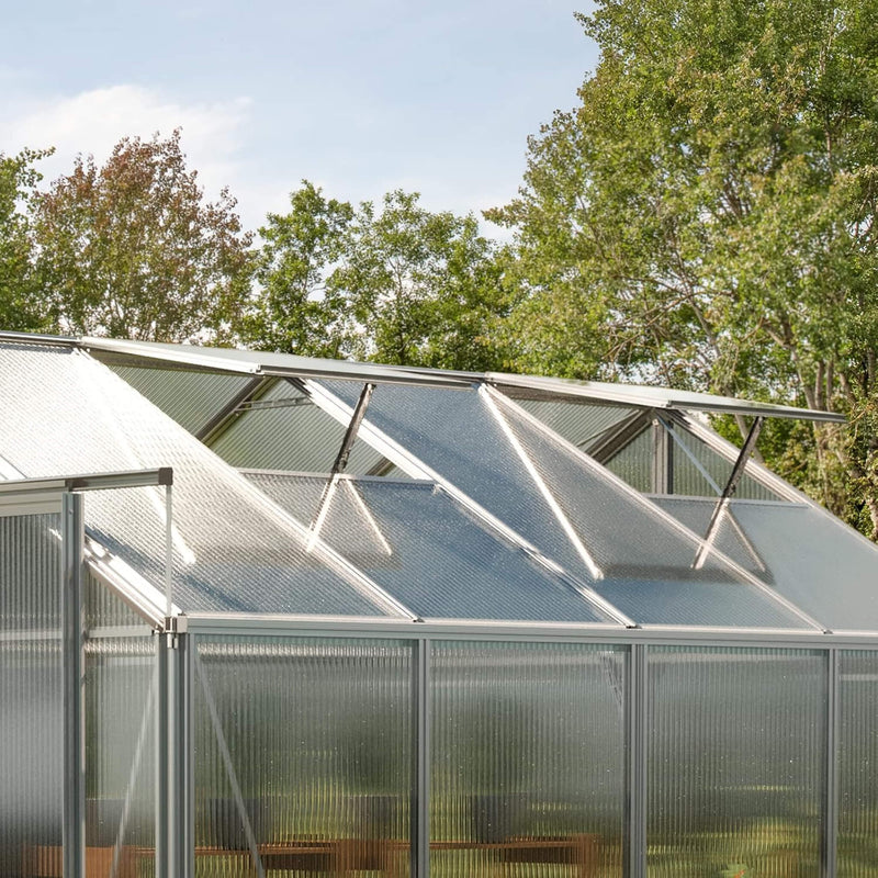 [08X12FT] Heavy-Duty Polycarbonate Outdoor Greenhouse With Aluminum Frame And Sliding Doors (SAK90426)