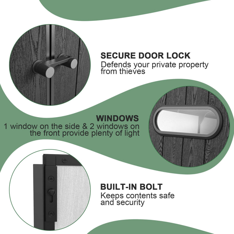 [08X12FT] Alora Large Polypropylene Storage Shed With Reinforced Floor And Lockable Swing Doors (SAK07451)
