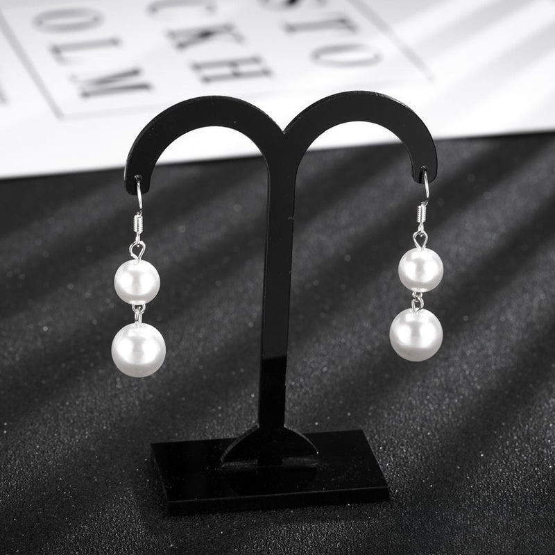 Imitation Pearl Pendant Dangle Drop Earrings