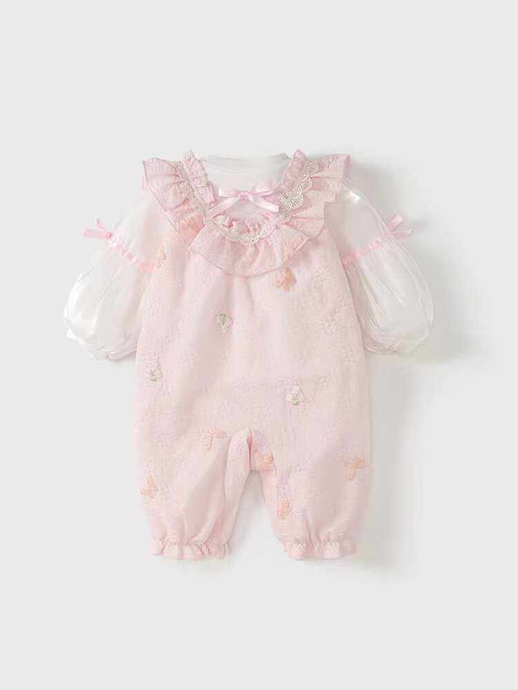 SpringAutumn One-Hundred-Day Romper Set For Baby Girls Full Moon