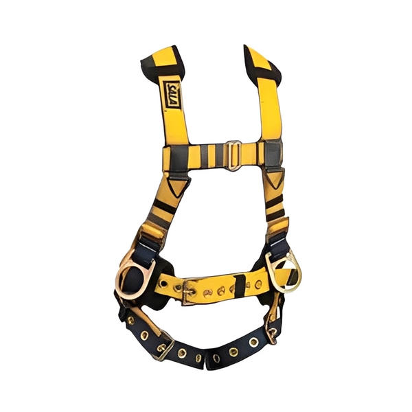 Delta Iron Worker's Harness with Tongue Buckle Leg Straps, Back&Side D-Rings - All Sizes