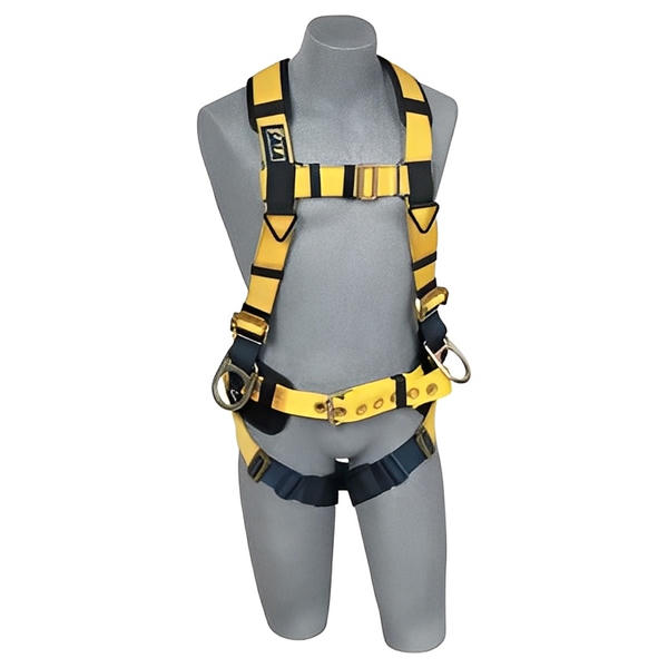 Delta Iron Worker's Harness with Pass Thru Buckle Leg Straps, Back D-Ring - All Sizes