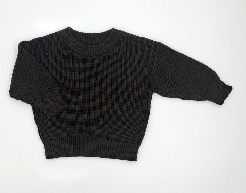 Infant Toddler Cotton Knitted Round Neck Base Sweater