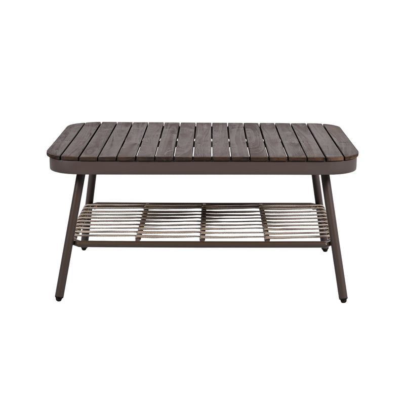 4-Piece Outdoor Patio Furniture Set with Metal Frame and Woven Rope