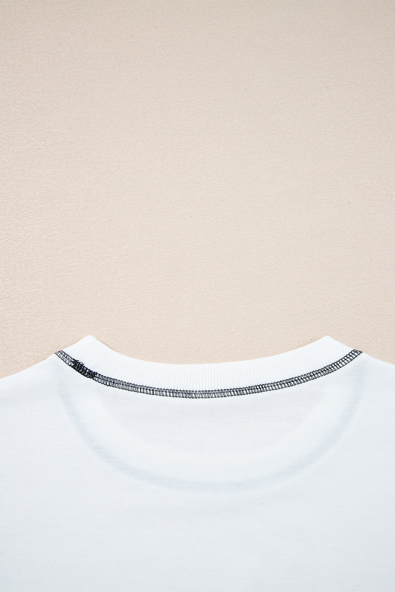 Clare Contrast Stitching Oversize Sweatshirt