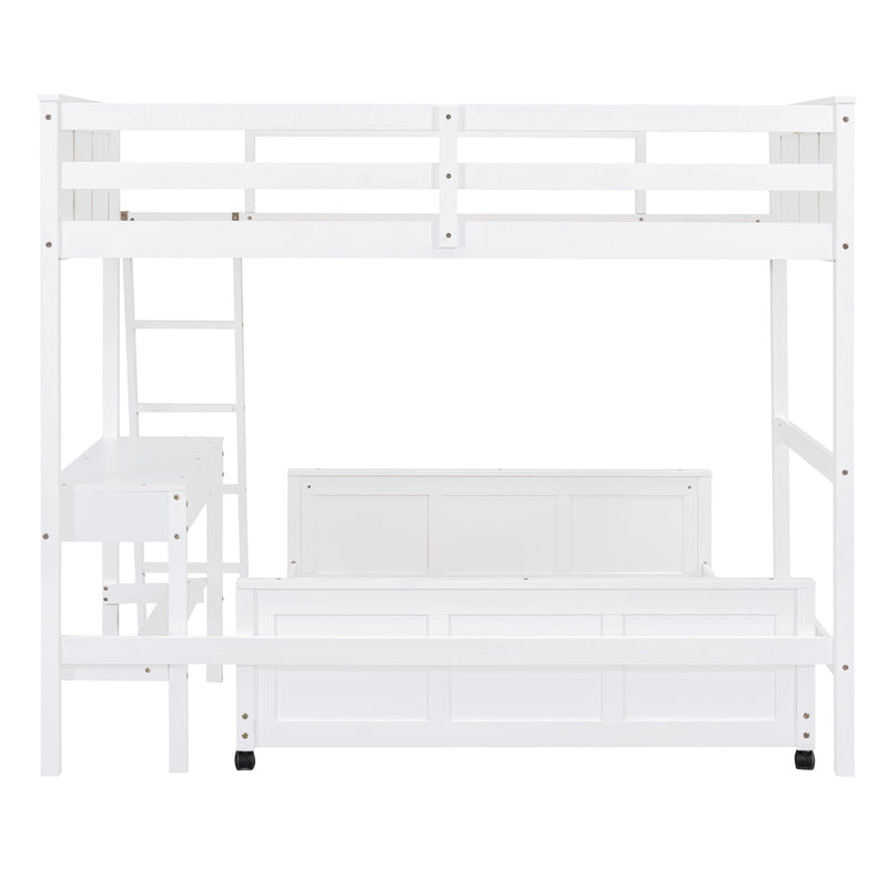 Full Over Full Bunk Bed With Desk
