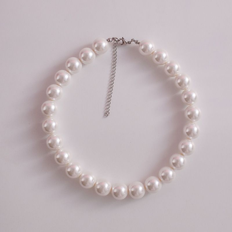 Vintage Designer Choker Women Chunk Pearl Necklace