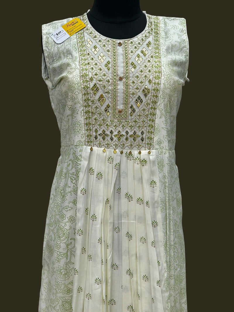 Chanderi silk long kurti set