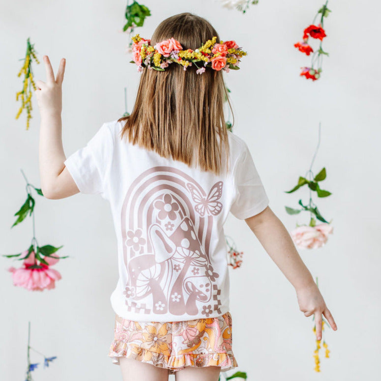 Grow Your Own Way (Pocket Front) w/ Mushrooms on Back - Child Tee