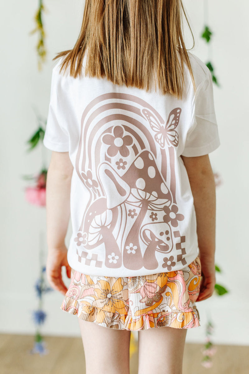 Grow Your Own Way (Pocket Front) w/ Mushrooms on Back - Child Tee