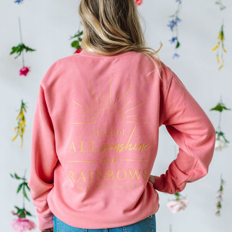 Embroidered/Printed PIGMENT Crewneck (pf&b) - Sunshine / It's Not All Sunshine And Rainbows